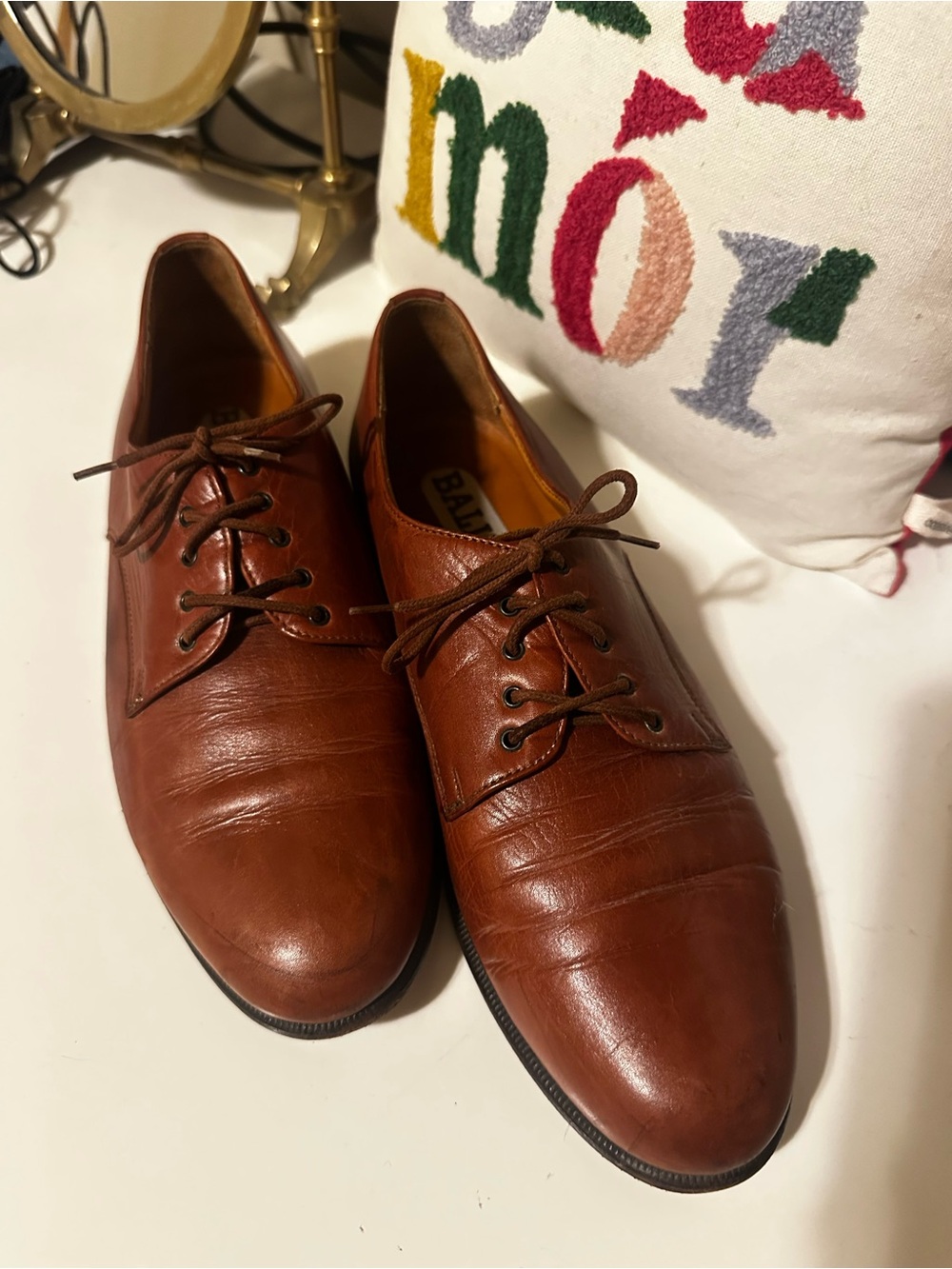 Vintage Bally Brown Leather Derby Shoes